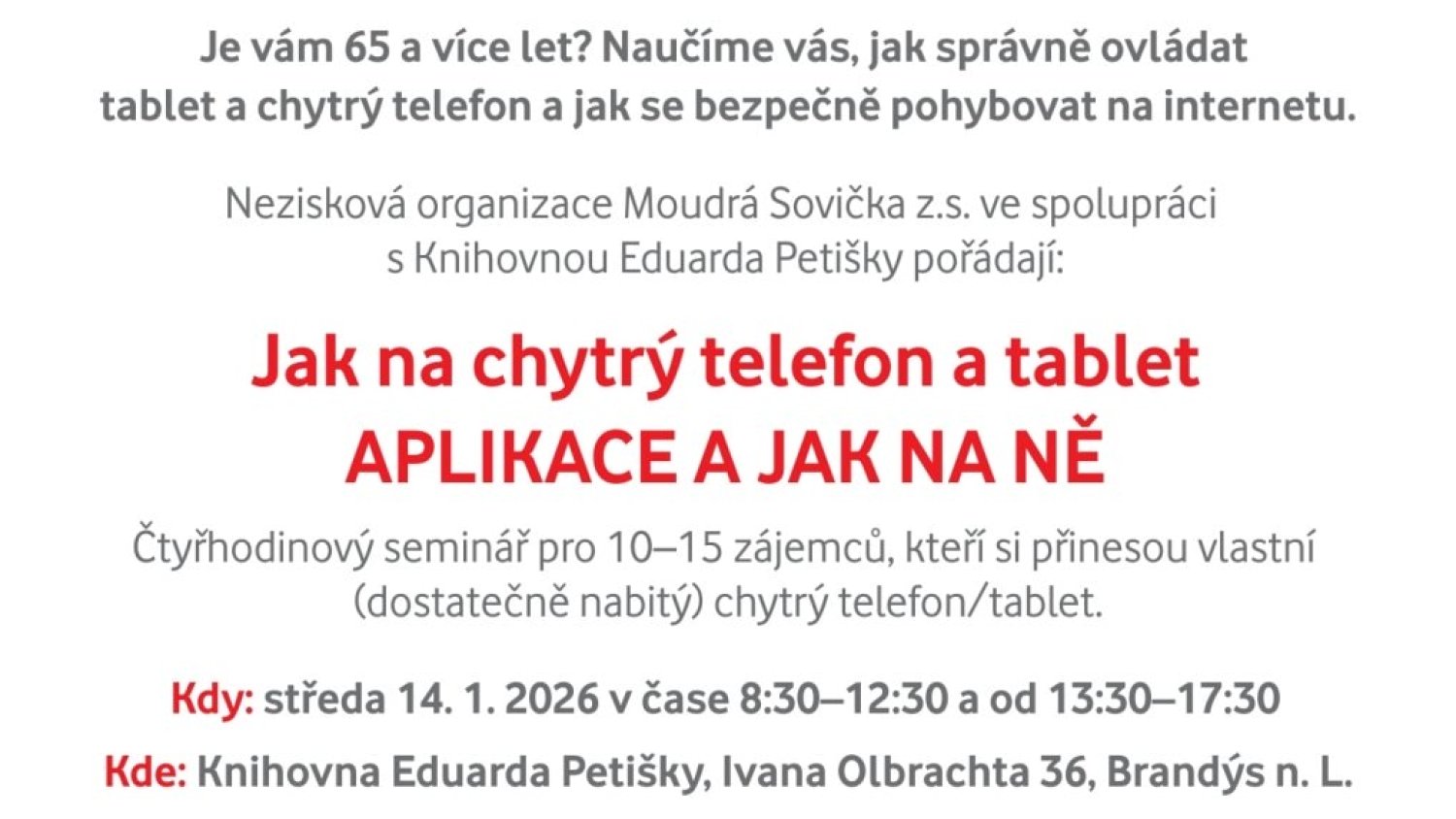 APLIKACE A JAK NA NĚ - 14. LEDNA 2026