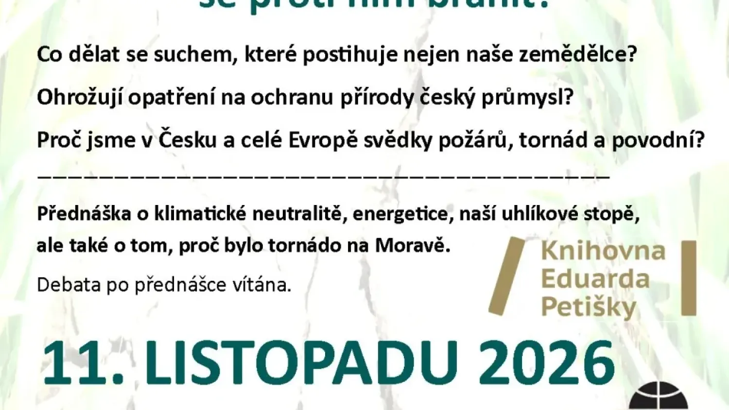 PŘÍRODNÍ KATASTROFY už i na našem dvorku - jak se proti nim bránit? - Martin ABEL - 11. LISTOPADU 2026