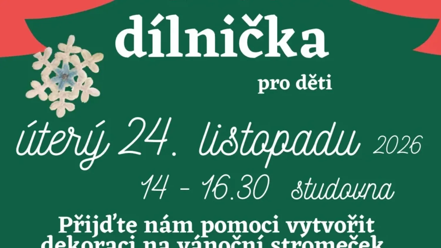 Vánoční dílnička pro děti - 24. listopadu 2026